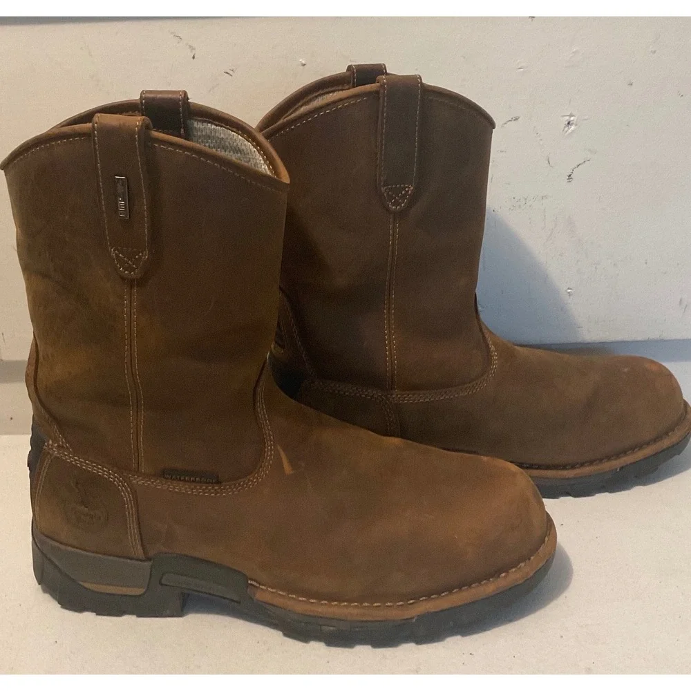 Georgia Boot Eagle One Waterproof Wellington Mens 11M Brown Work Boots GB00314